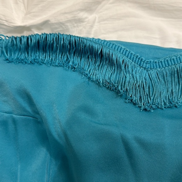 NWT Blink Pretty Garbage teal strapless fringe top - small - Picture 3 of 4